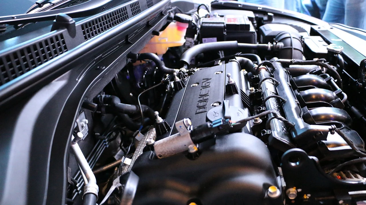 Side view of an engine